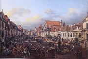 Bernardo Bellotto View of Cracow Suburb leading to the Castle Square Spain oil painting artist